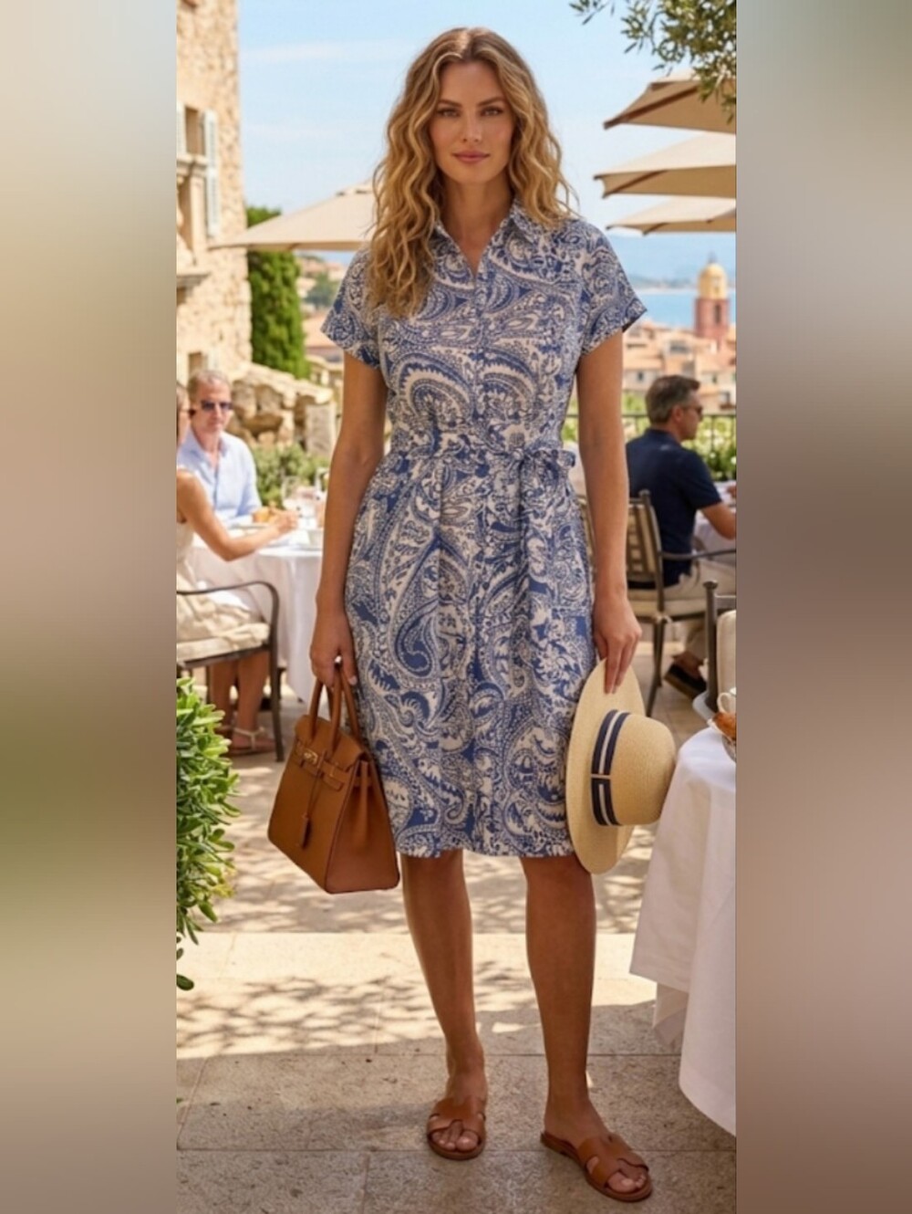 TALBOTS BLUE PAISLEY SHIRTDRESS